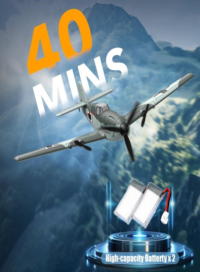 volantexrc RC Plane 3 Channel Remote Control Airplane Fighter Toys, 2.4GHz 6-axis Gyro Stabilizer RTF Glider Aircraft Plane, Easy to Fly for Adults Beginners (BF109) - Image 3